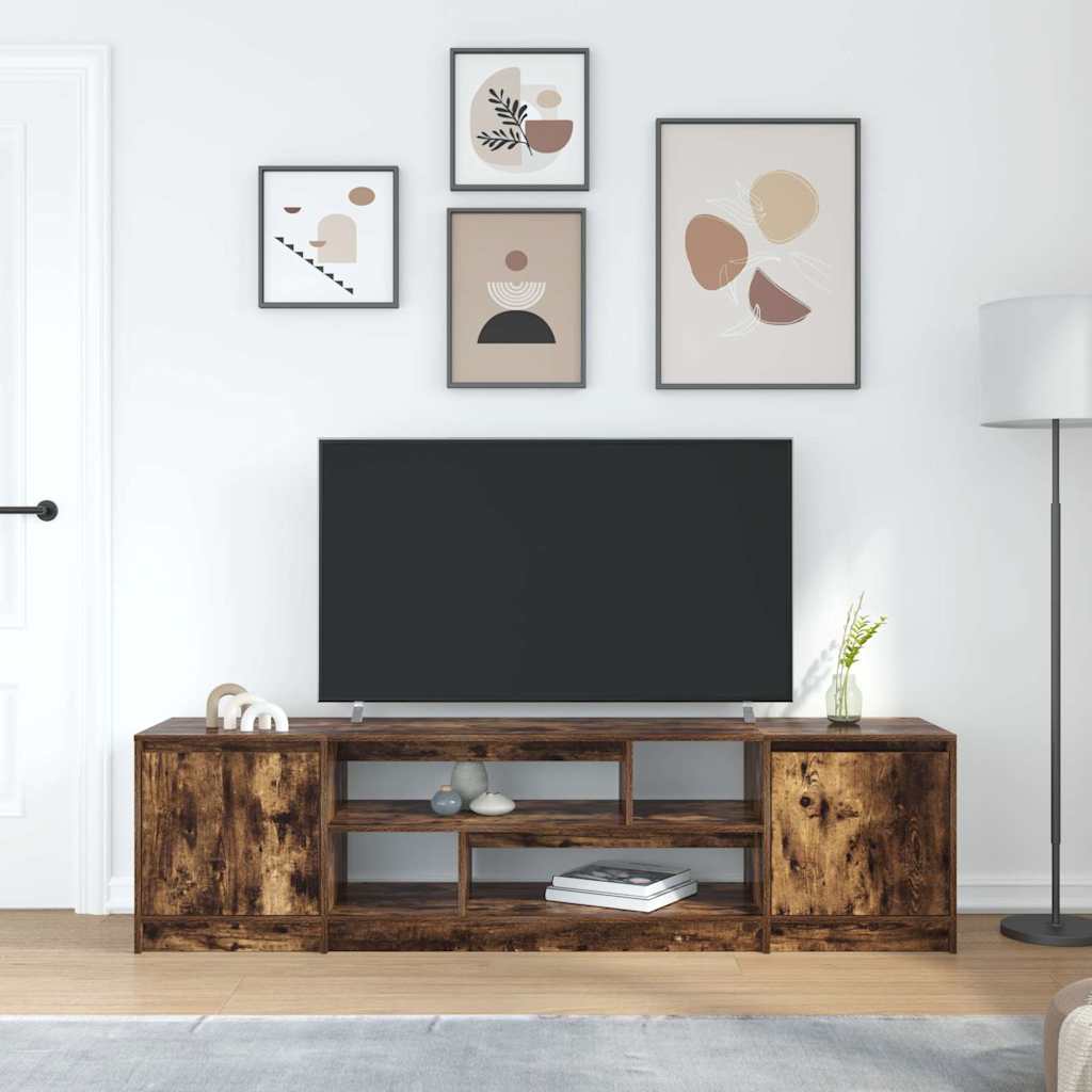 tv-bord 188,5x41x50 cm konstrueret træ røget egetræsfarve