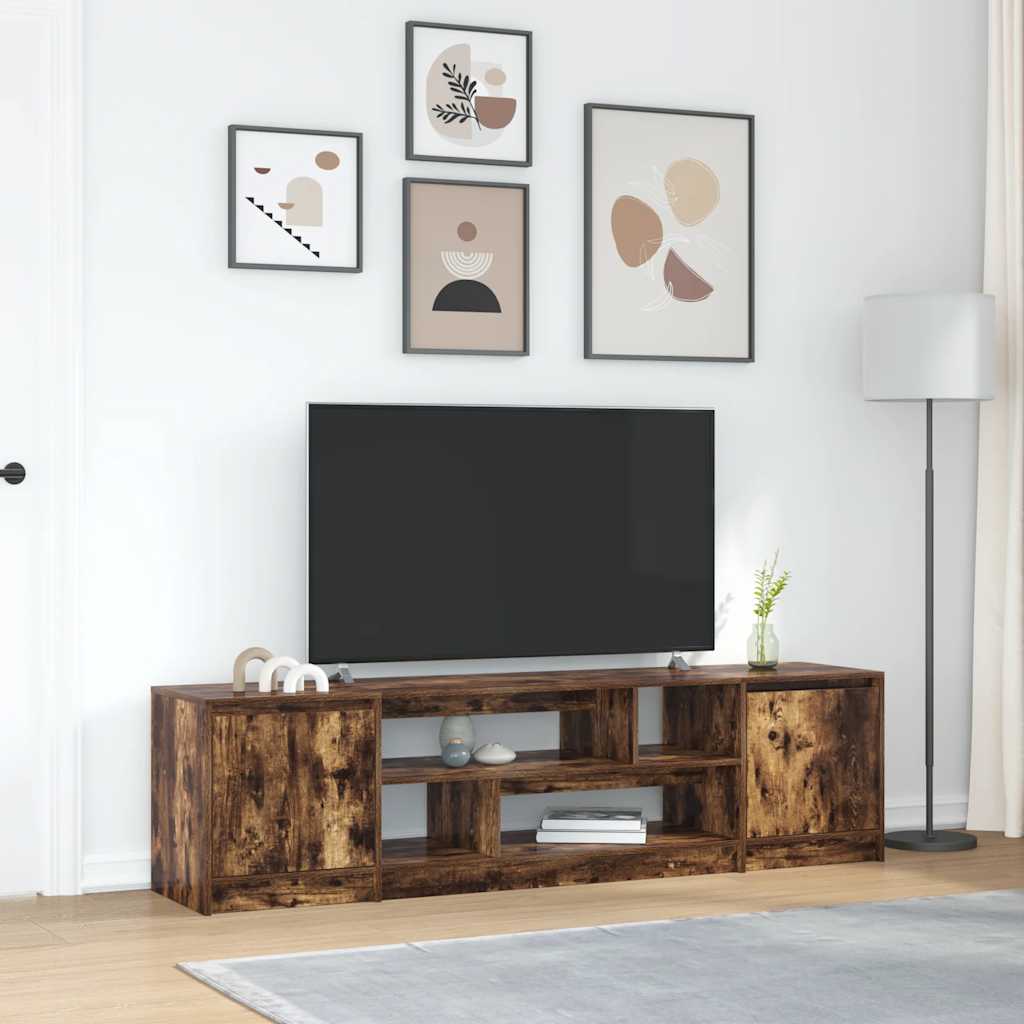 tv-bord 188,5x41x50 cm konstrueret træ røget egetræsfarve
