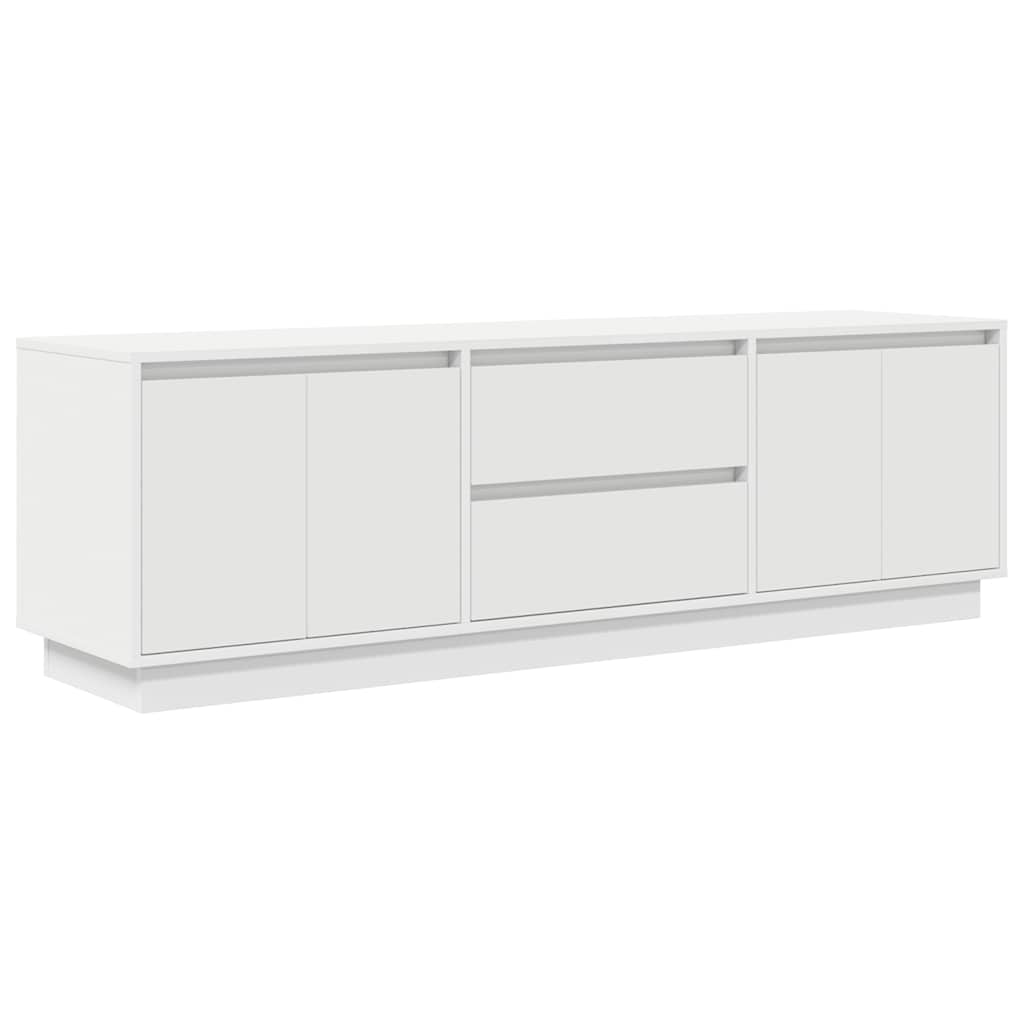 tv-bord med LED-lys 160,5x41x50 cm hvid