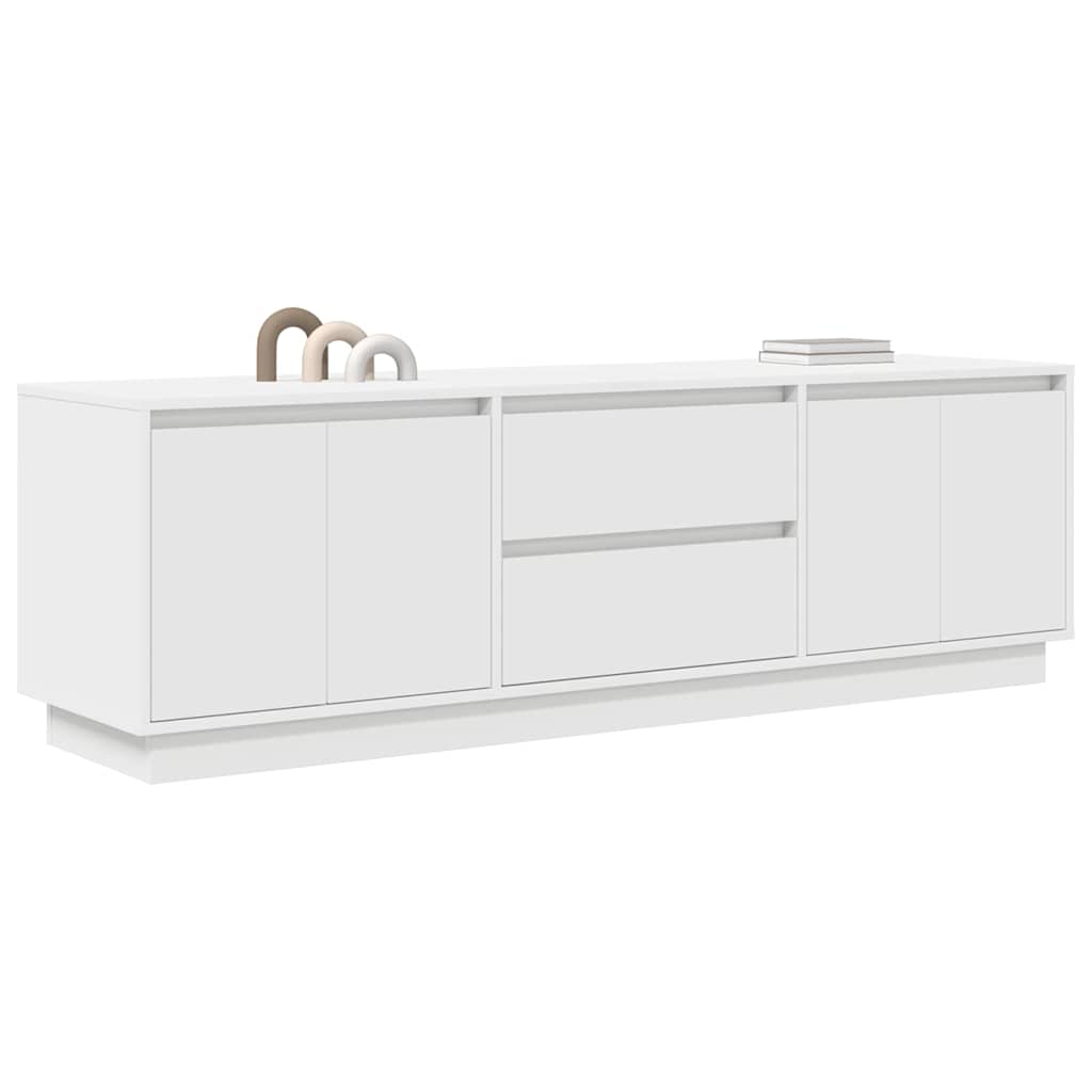 tv-bord med LED-lys 160,5x41x50 cm hvid