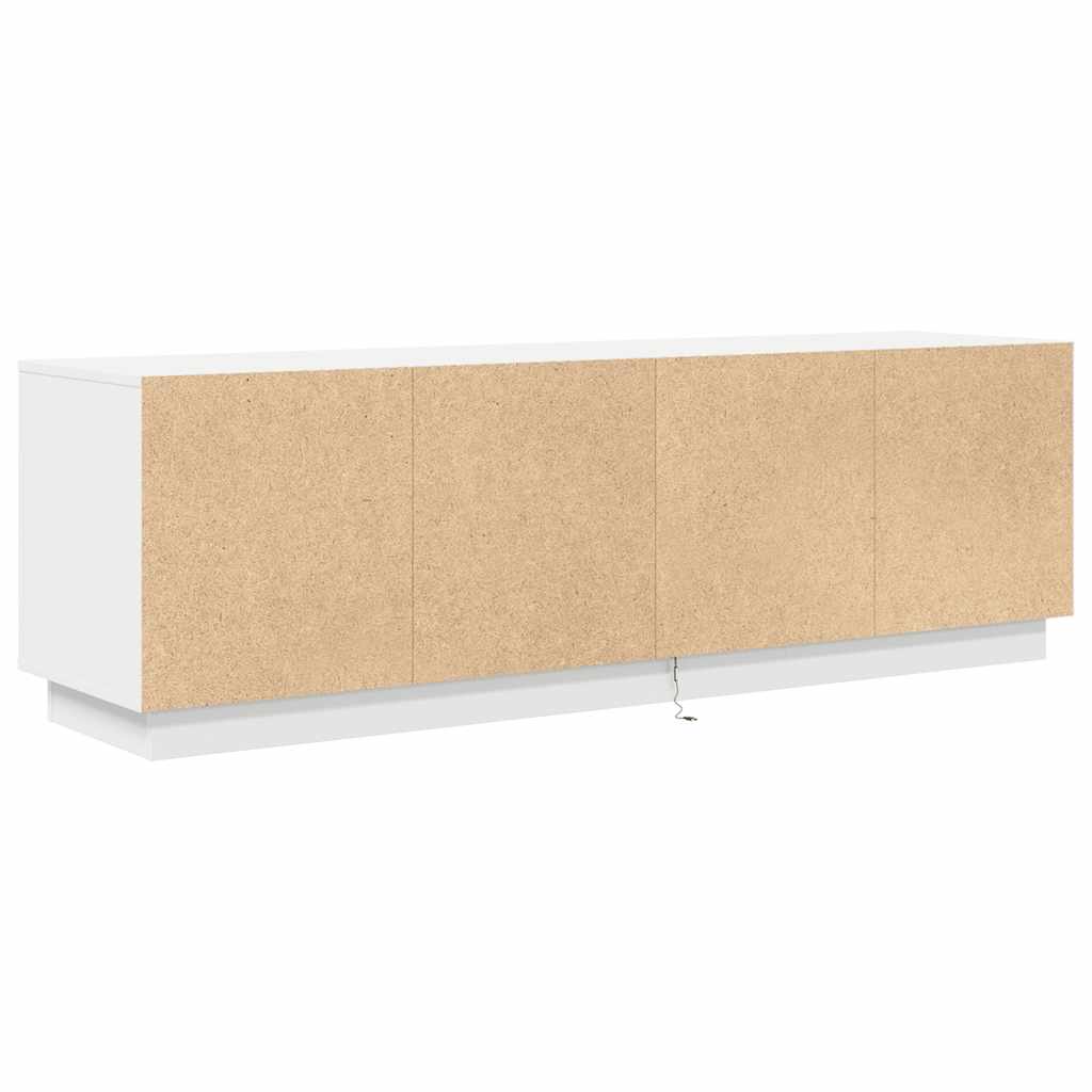 tv-bord med LED-lys 160,5x41x50 cm hvid