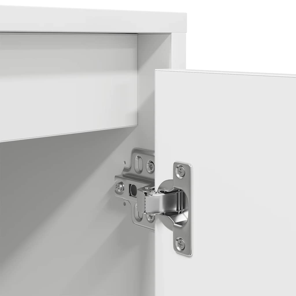 tv-bord med LED-lys 160,5x41x50 cm hvid