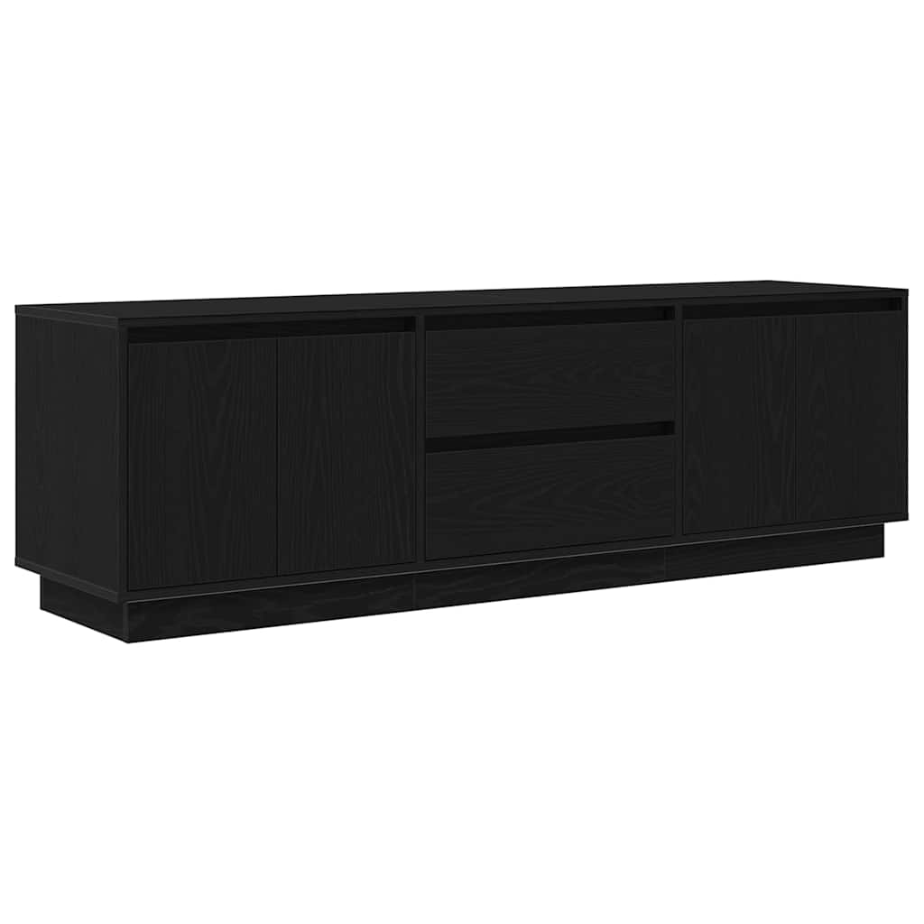 tv-skab med LED-lys 160,5x41x50 cm sort-eg