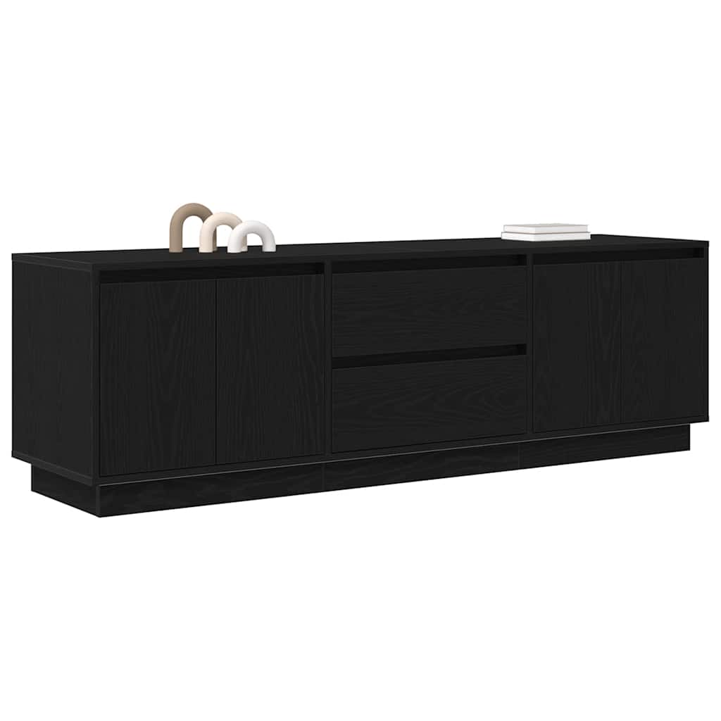tv-skab med LED-lys 160,5x41x50 cm sort-eg