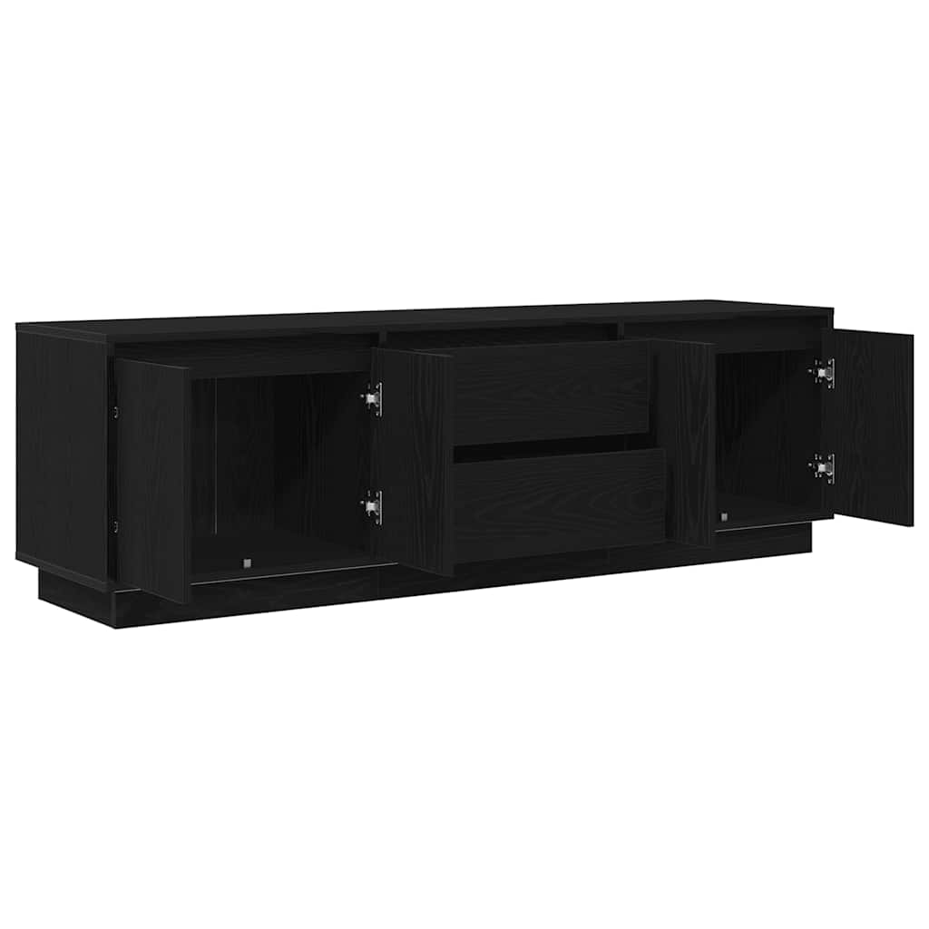 tv-skab med LED-lys 160,5x41x50 cm sort-eg