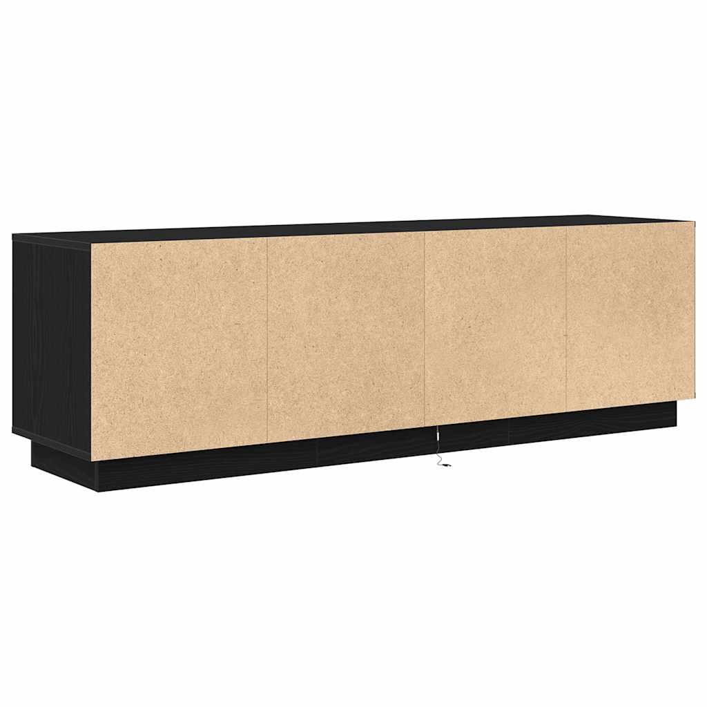 tv-skab med LED-lys 160,5x41x50 cm sort-eg