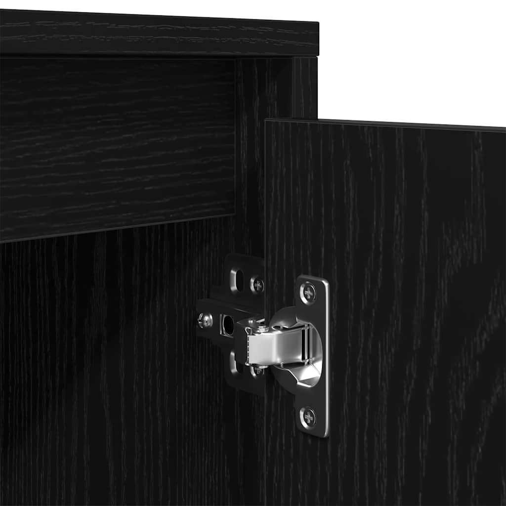 tv-skab med LED-lys 160,5x41x50 cm sort-eg