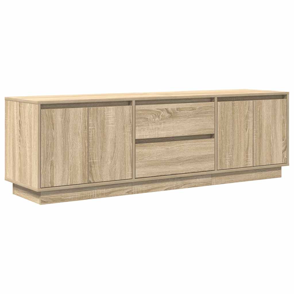 tv-bord med LED-lys 160,5x41x50 cm sonoma-eg