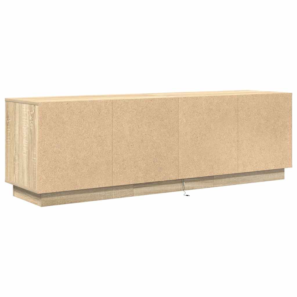 tv-bord med LED-lys 160,5x41x50 cm sonoma-eg
