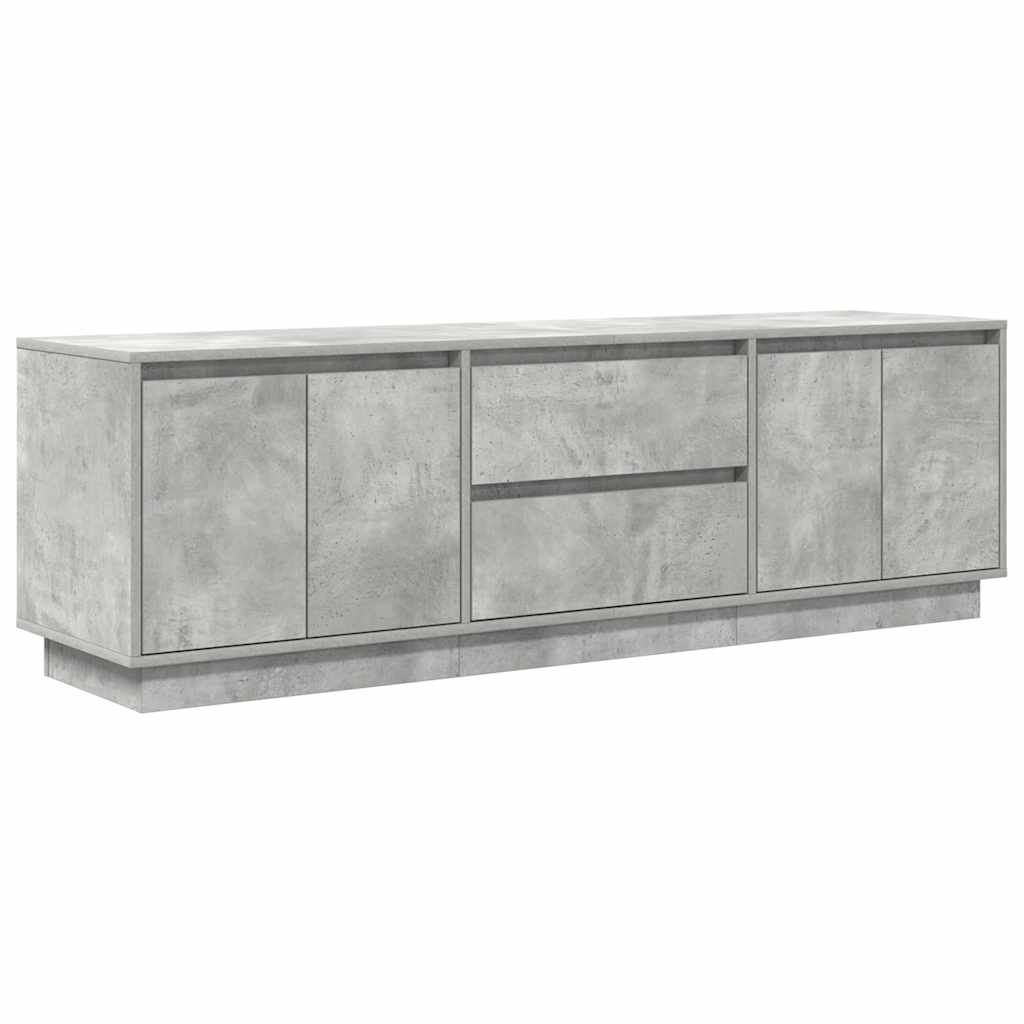 tv-bord med LED-lys 160,5x41x50 cm betongrå