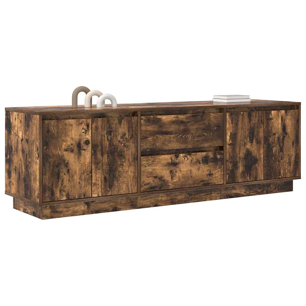 tv-bord med LED-lys 160,5x41x50 cm røget egetræsfarve