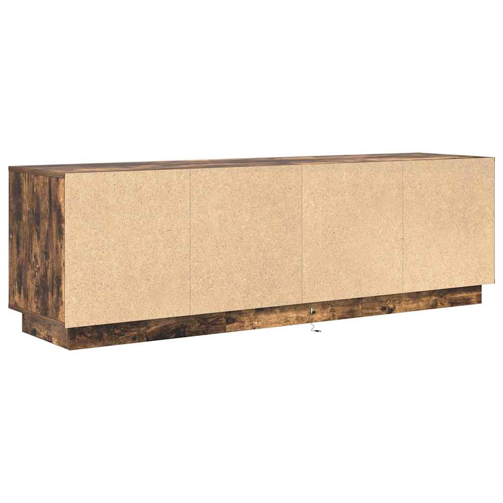 tv-bord med LED-lys 160,5x41x50 cm røget egetræsfarve