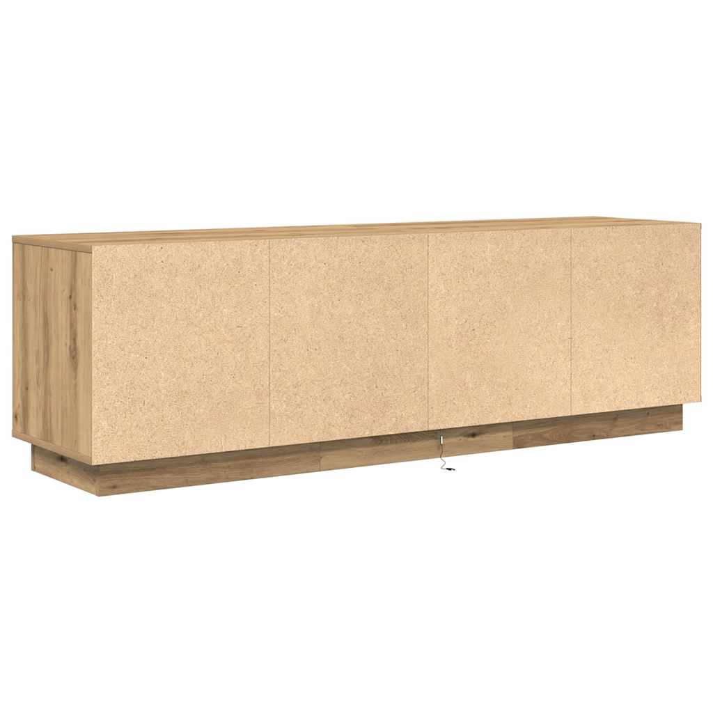 tv-bord med LED-lys 160,5x41x50 cm kunsteg