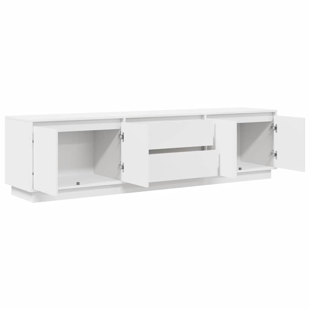 tv-bord med LED-lys 193,5x41x50 cm hvid