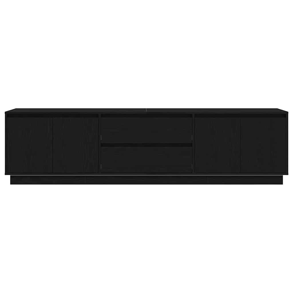 tv-skab med LED-lys 193,5x41x50 cm sort-eg