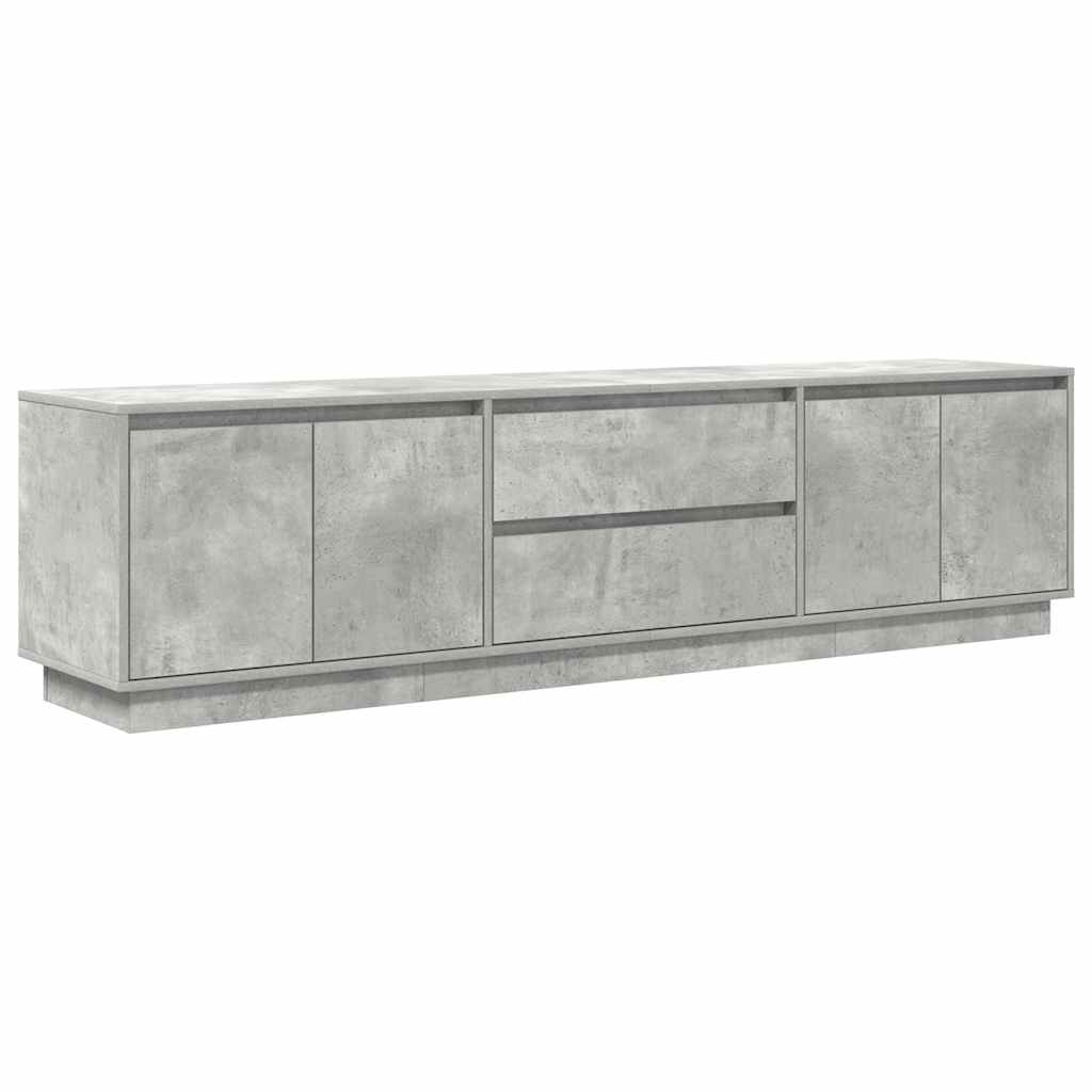 tv-bord med LED-lys 193,5x41x50 cm betongrå