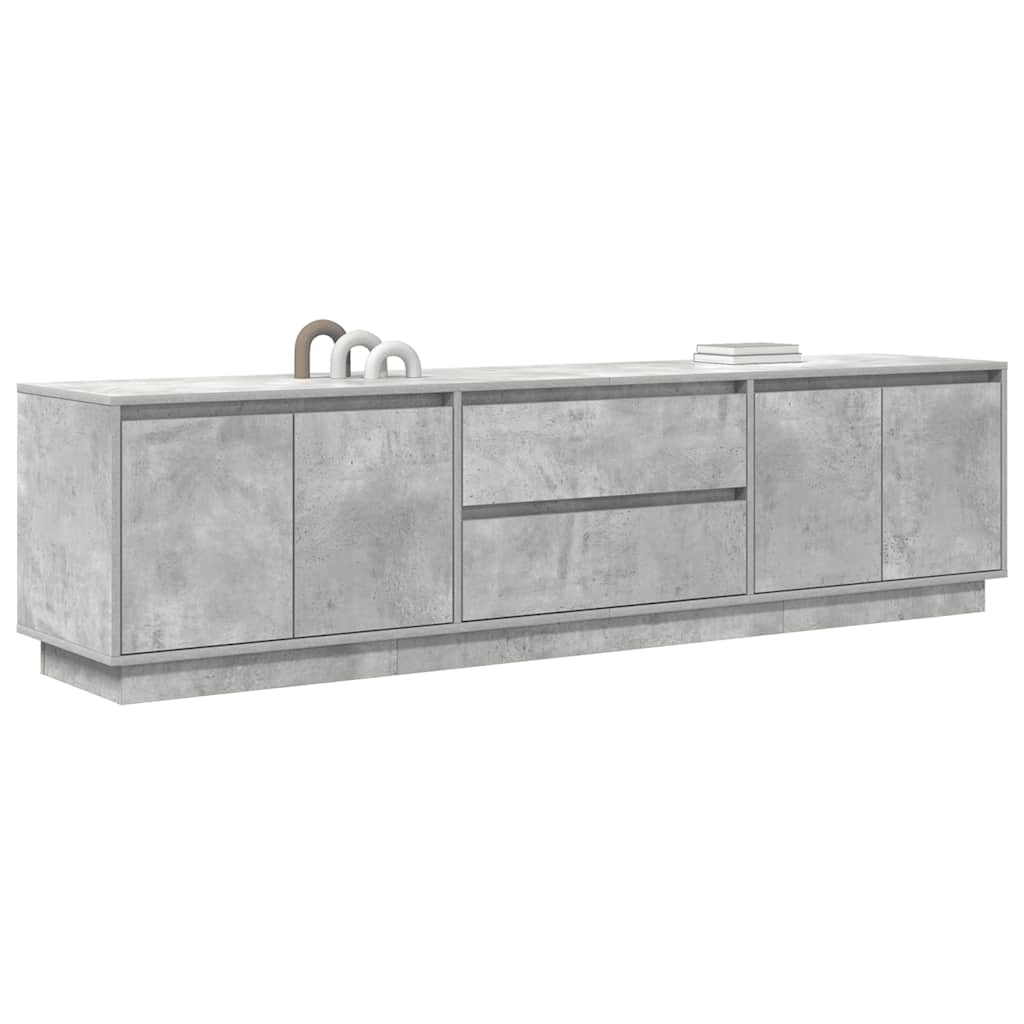 tv-bord med LED-lys 193,5x41x50 cm betongrå