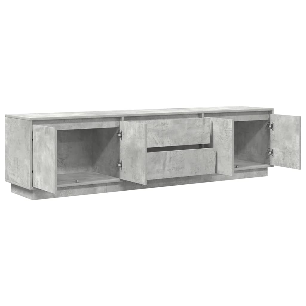 tv-bord med LED-lys 193,5x41x50 cm betongrå