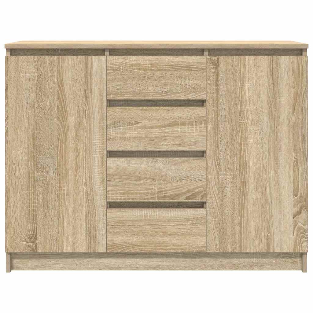 skænk med skuffer 100,5x35x76 cm konstrueret træ sonoma-eg