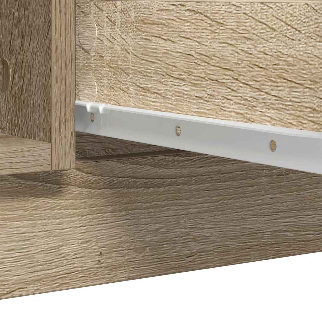 skænk med skuffer 100,5x35x76 cm konstrueret træ sonoma-eg