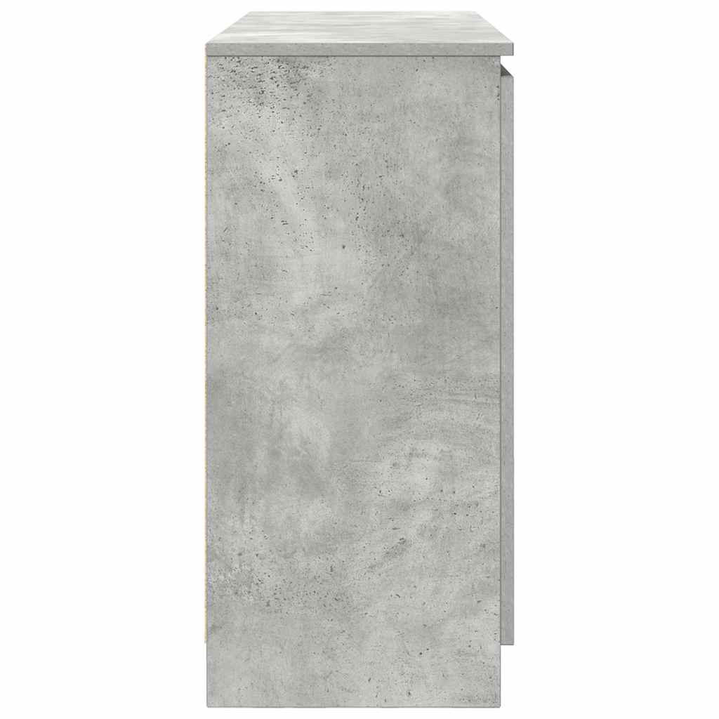 skænk med skuffer 100,5x35x76 cm konstrueret træ betongrå