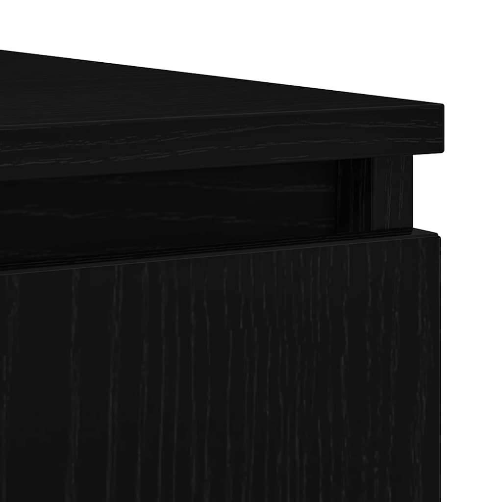 skænk med skuffer 100,5x35x98,5 cm konstrueret træ sort egetræ