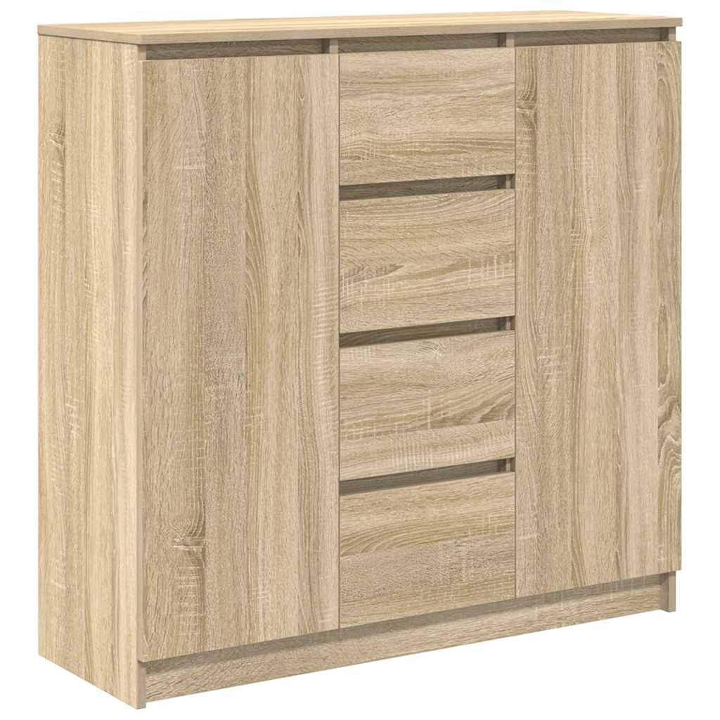 skænk med skuffer 100,5x35x98,5 cm konstrueret træ sonoma-eg