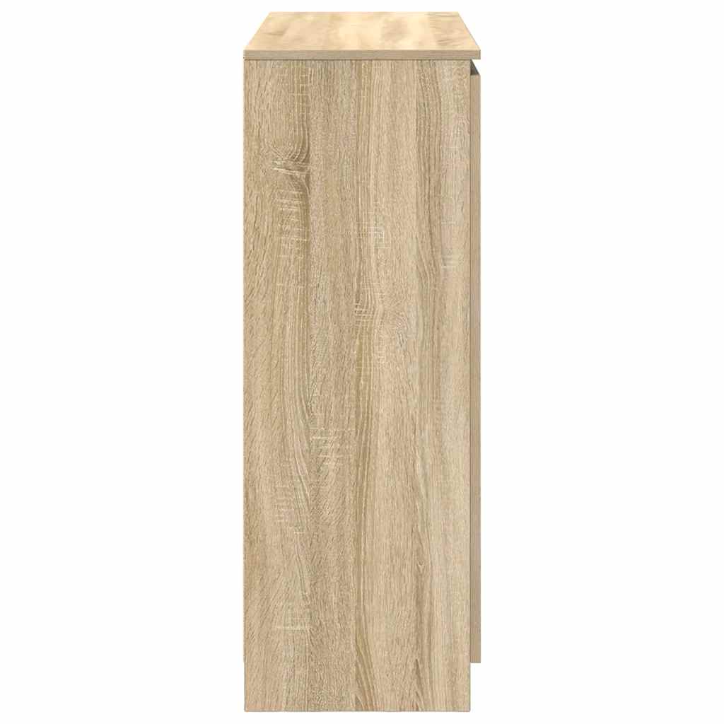 skænk med skuffer 100,5x35x98,5 cm konstrueret træ sonoma-eg