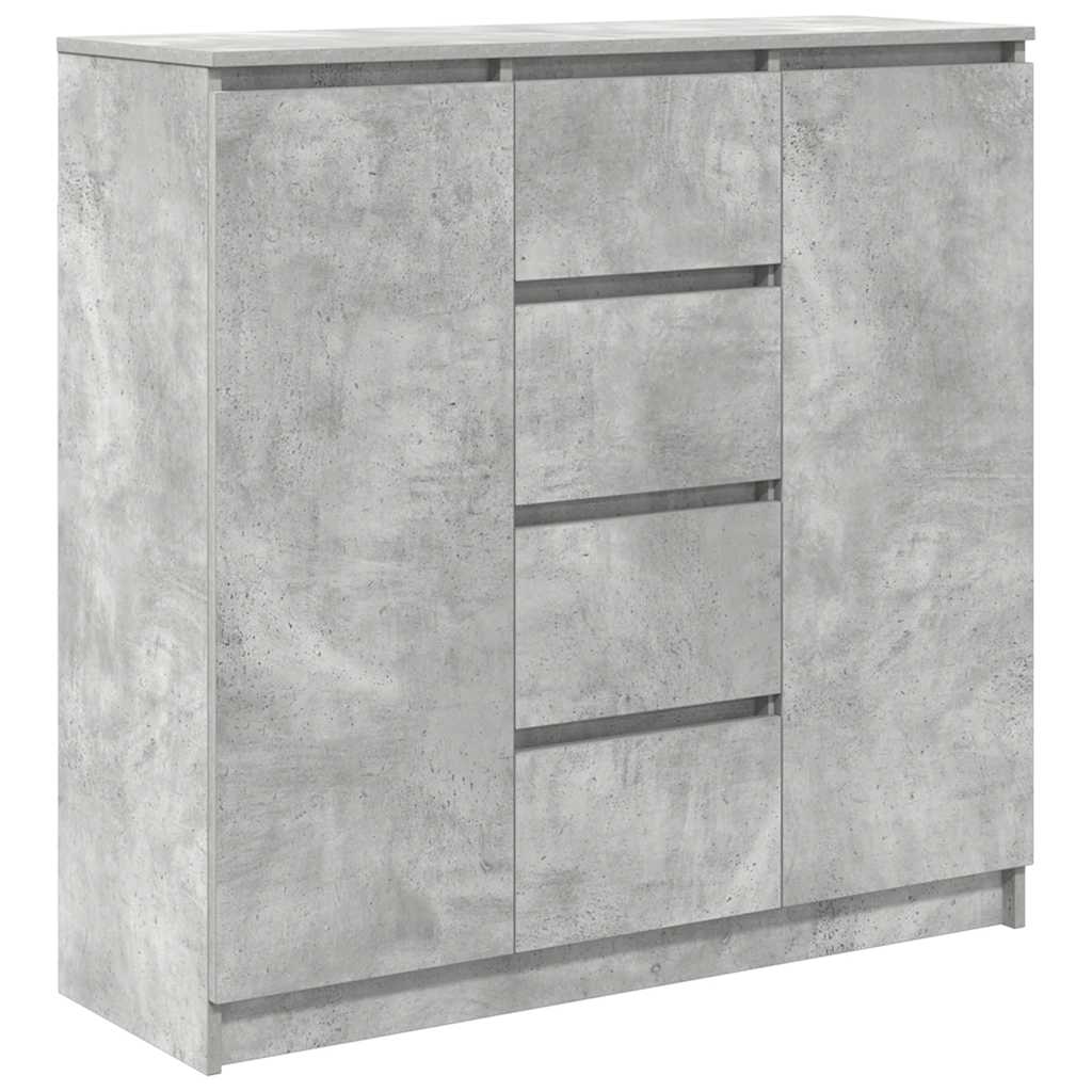 skænk med skuffer 100,5x35x98,5 cm konstrueret træ betongrå
