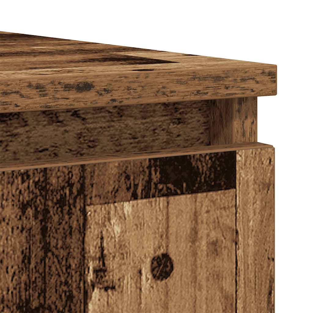 skænk med skuffer 100,5x35x98,5 cm konstrueret træ antikt træ