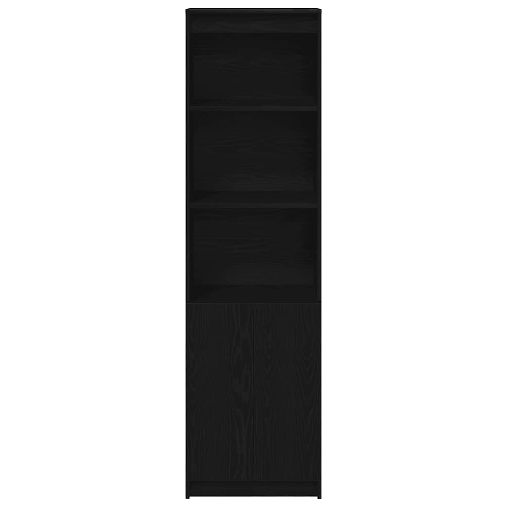 højskab 50x35x180 cm konstrueret træ sort egetræsfarve