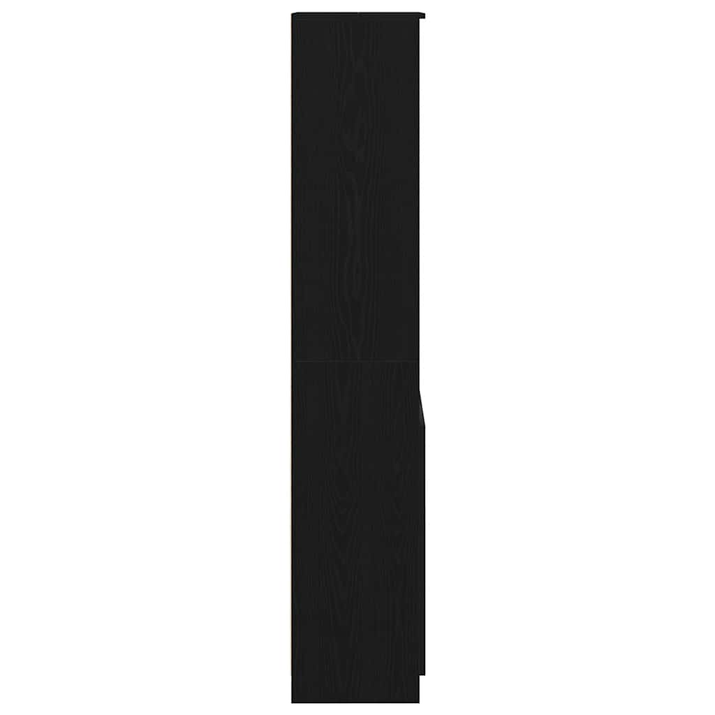 højskab 50x35x180 cm konstrueret træ sort egetræsfarve