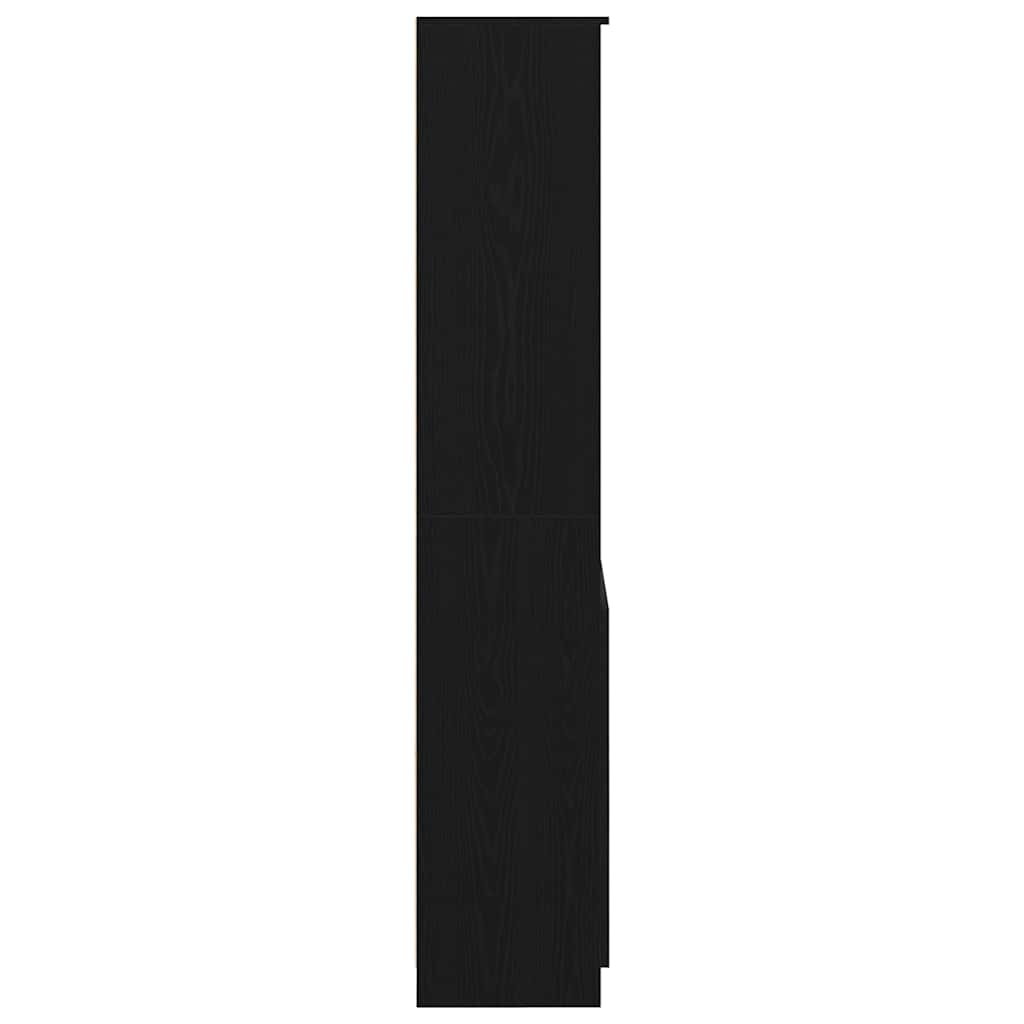 højskab 70x35x180 cm konstrueret træ sort egetræsfarve