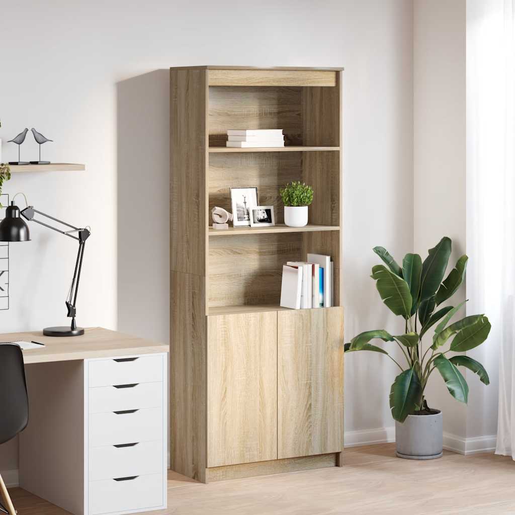 højskab 70x35x180 cm konstrueret træ sonoma-eg