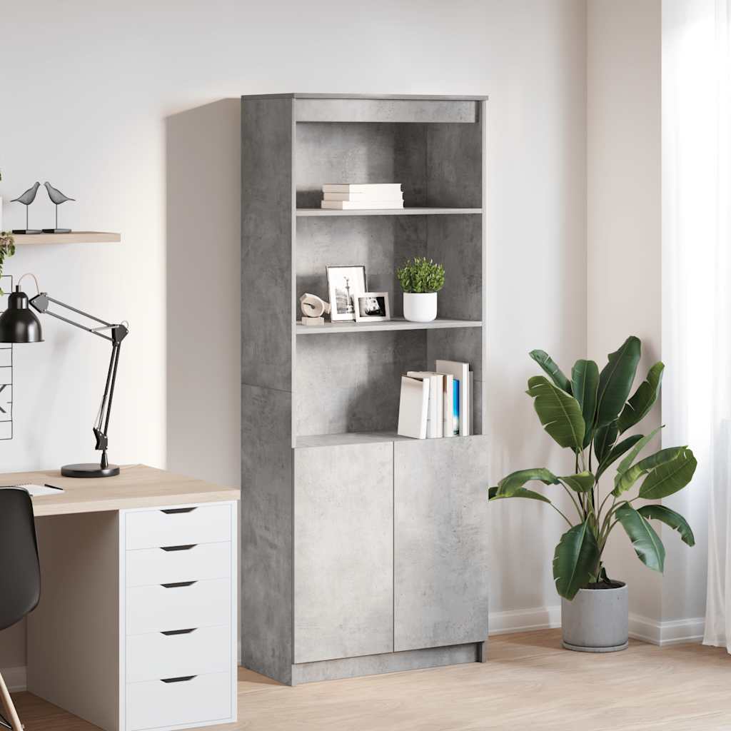 højskab 70x35x180 cm konstrueret træ betongrå