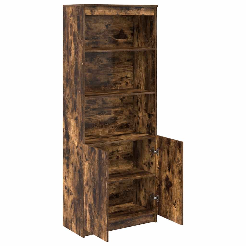 højskab 70x35x180 cm konstrueret træ røget egetræsfarve