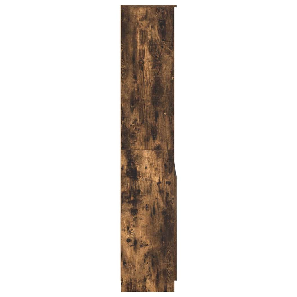 højskab 70x35x180 cm konstrueret træ røget egetræsfarve