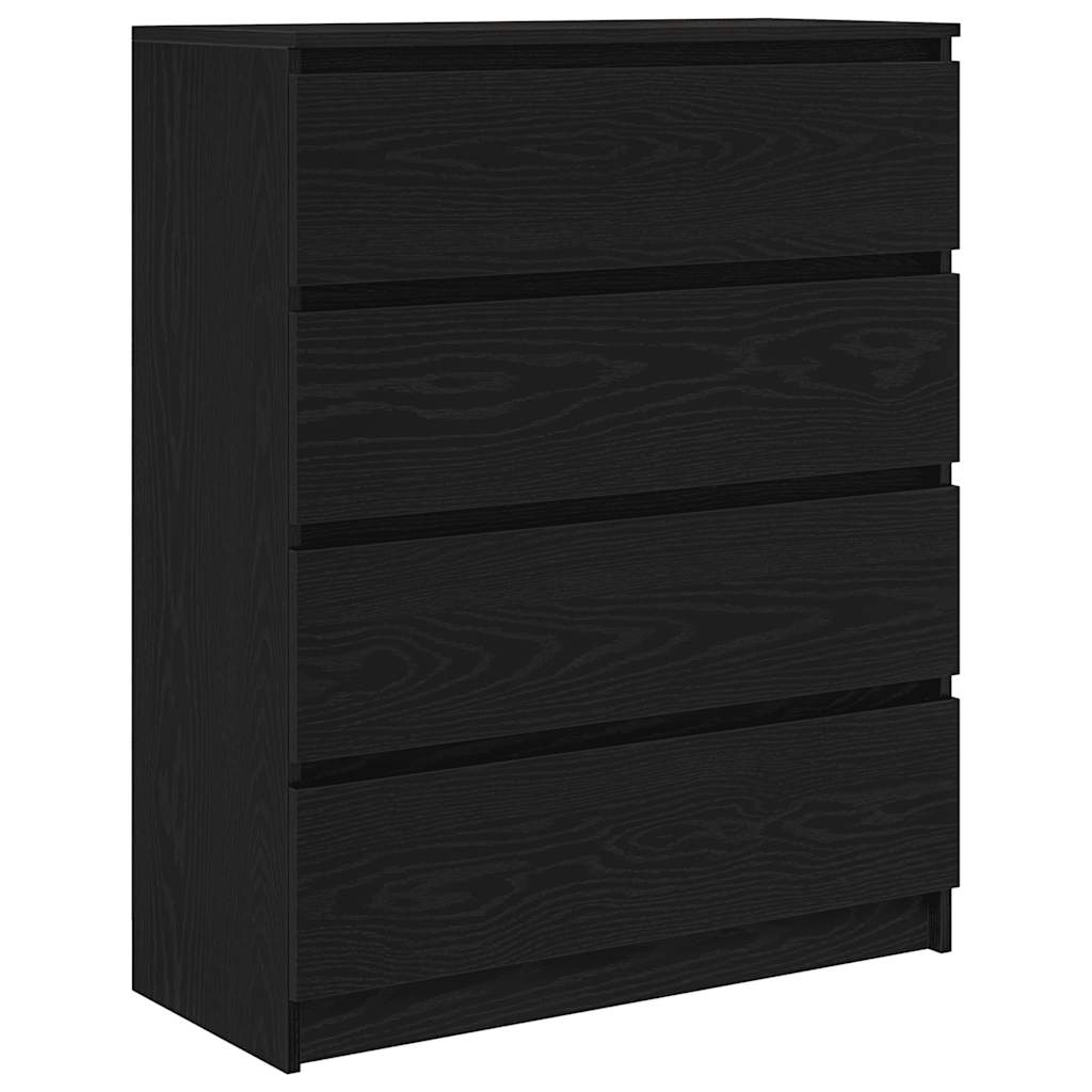 skænk 80x35x99 cm konstrueret træ sort egetræsfarve