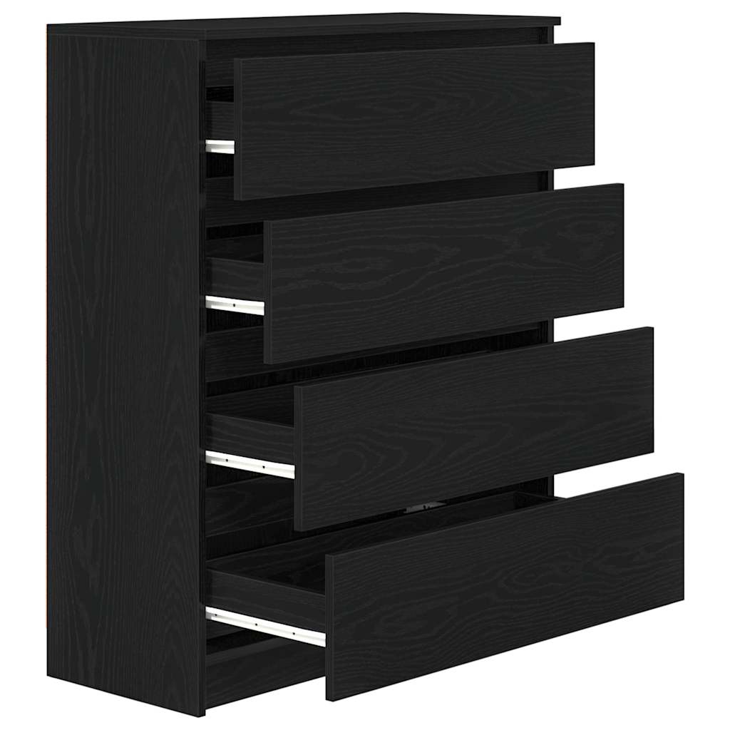 skænk 80x35x99 cm konstrueret træ sort egetræsfarve