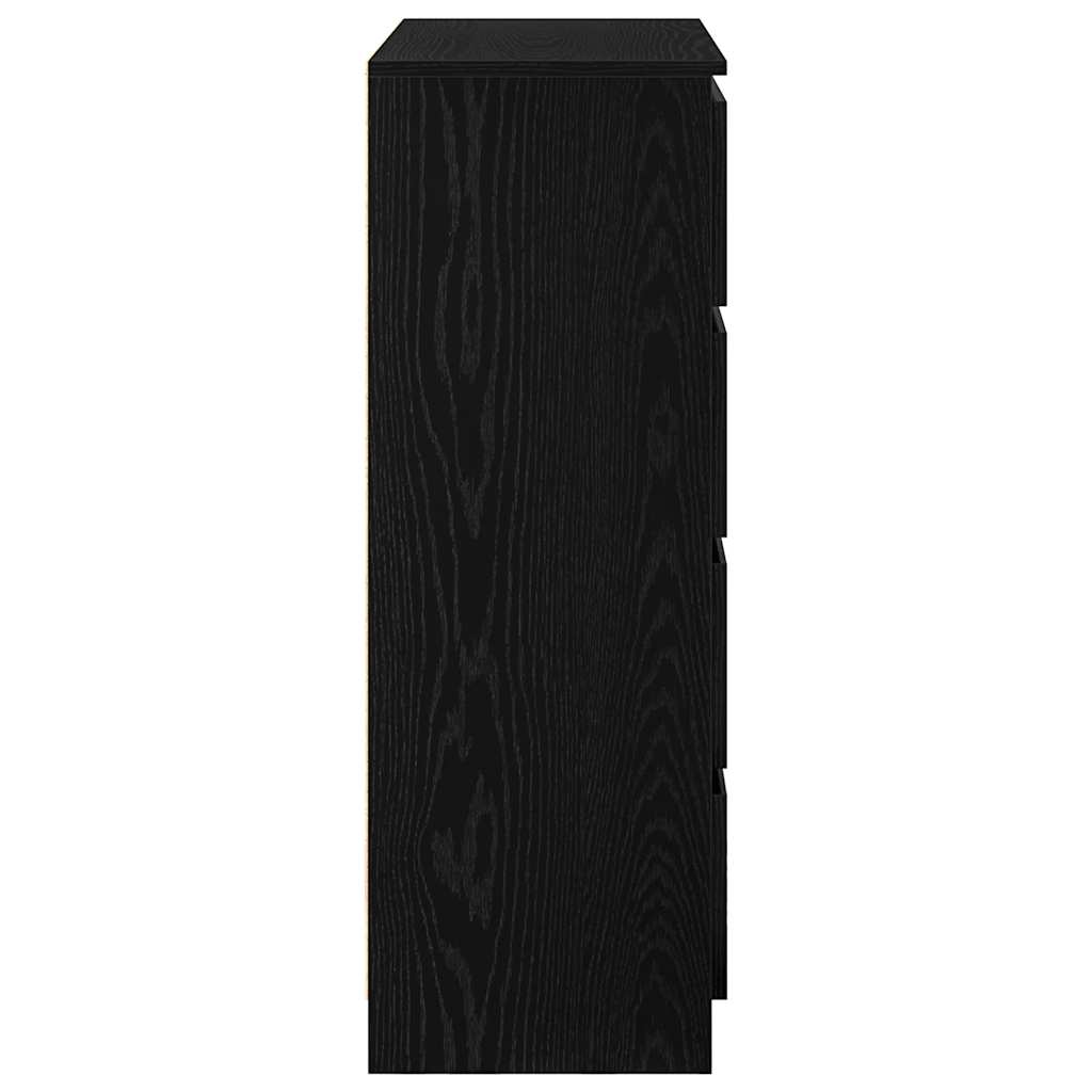 skænk 80x35x99 cm konstrueret træ sort egetræsfarve