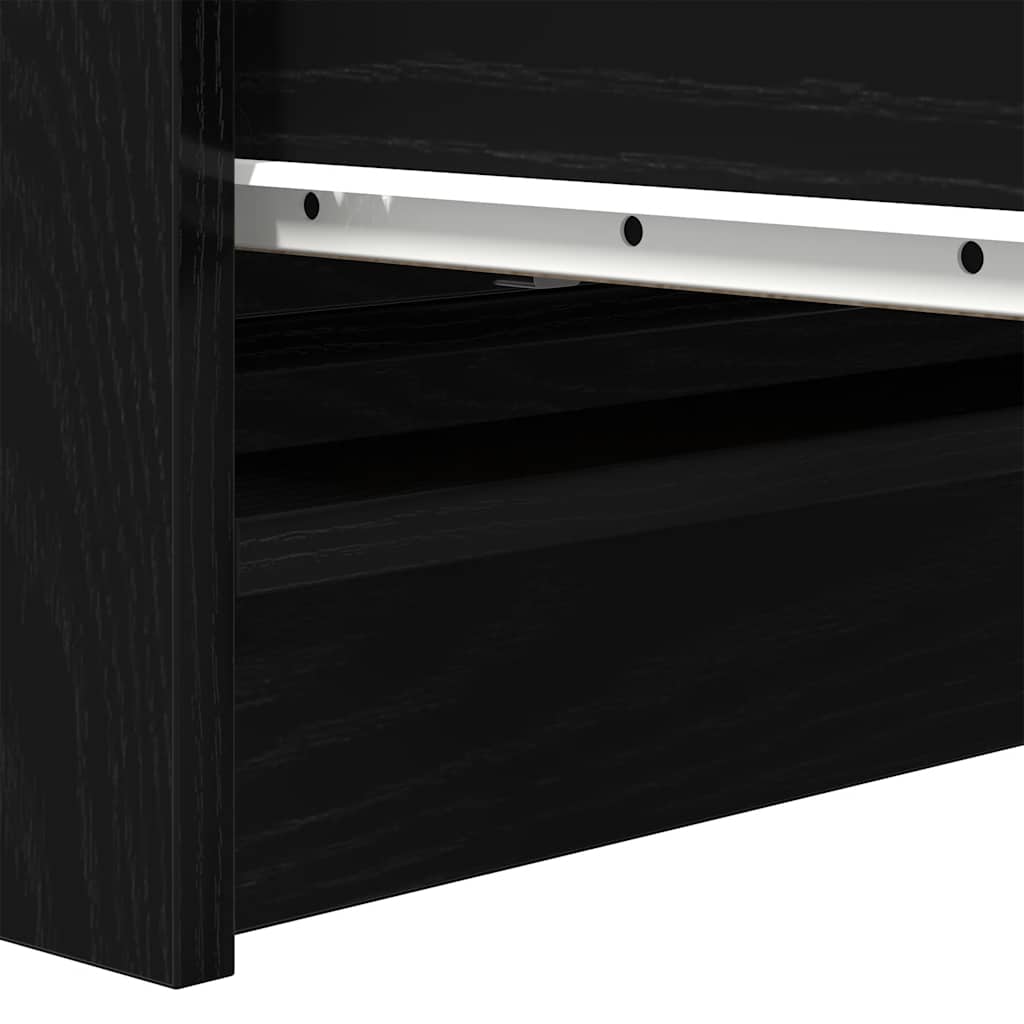 skænk 80x35x99 cm konstrueret træ sort egetræsfarve