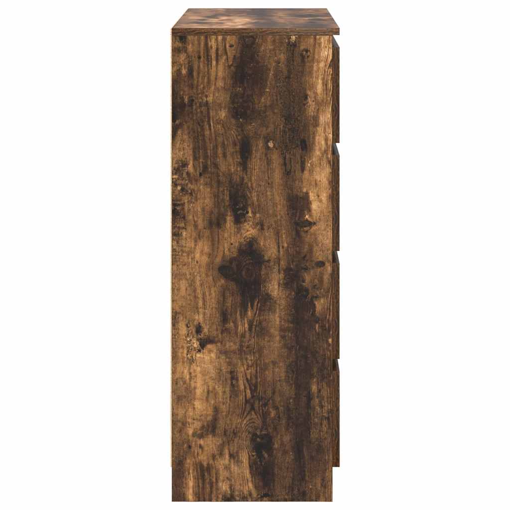 skænk 80x35x99 cm konstrueret træ røget egetræsfarve