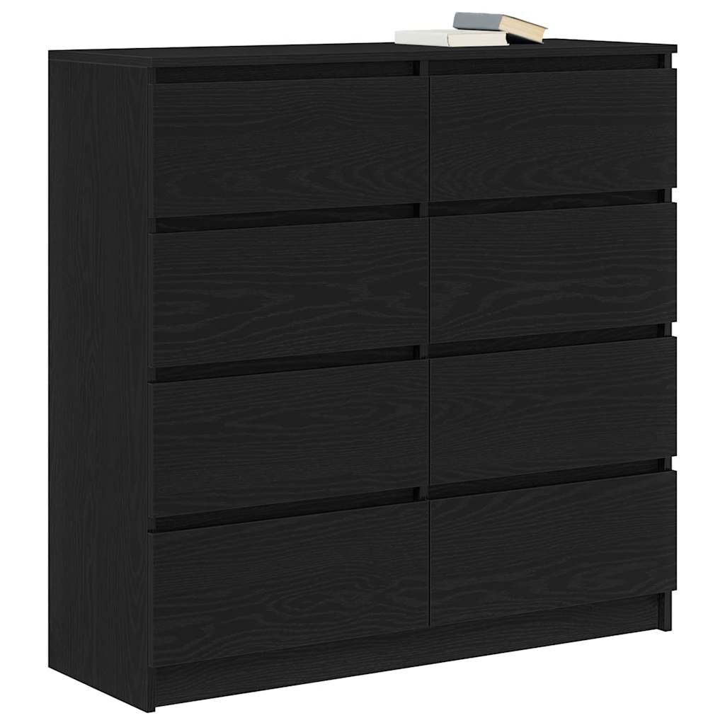 skænk 100x35x99 cm konstrueret træ sort egetræsfarve