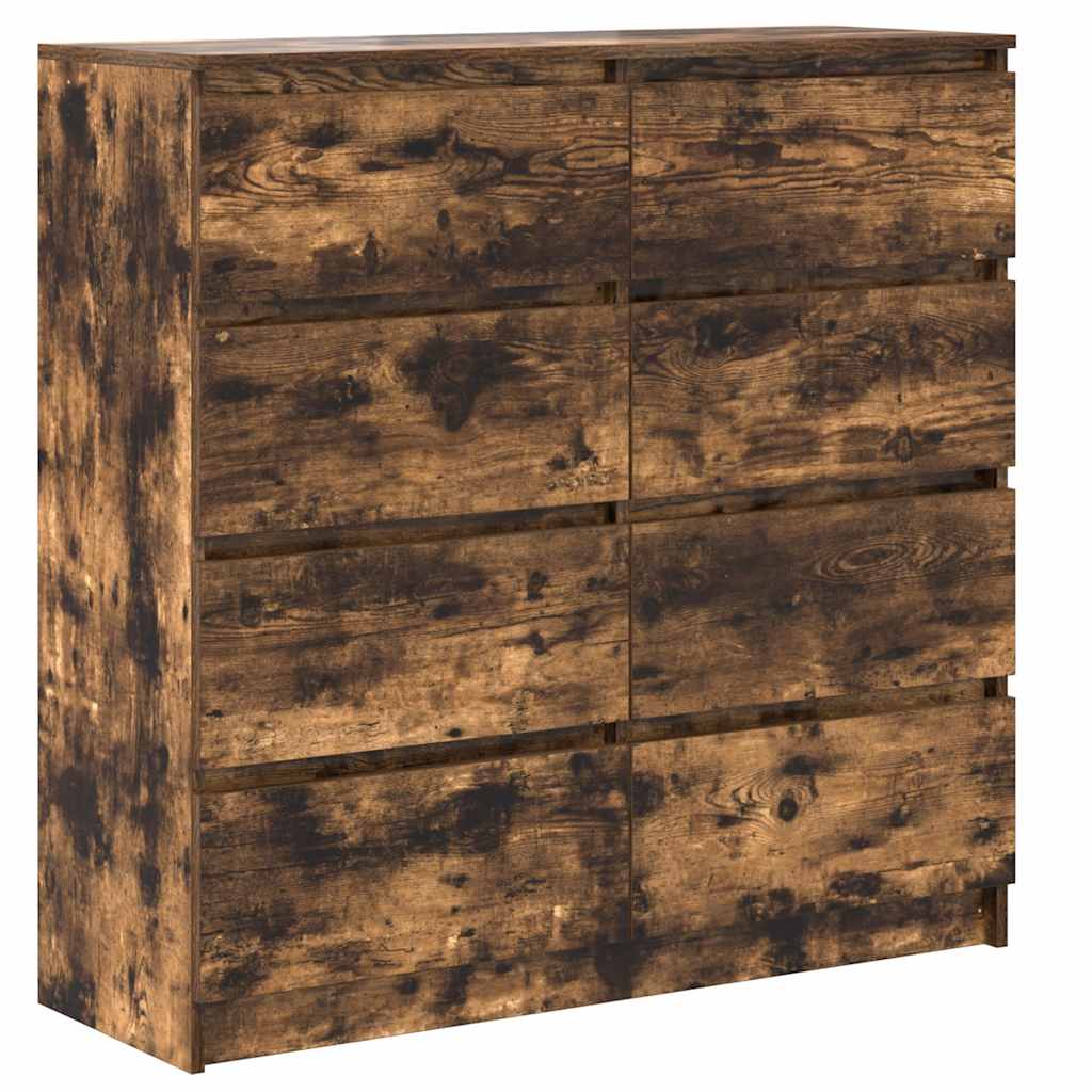 skænk 100x35x99 cm konstrueret træ røget egetræsfarve