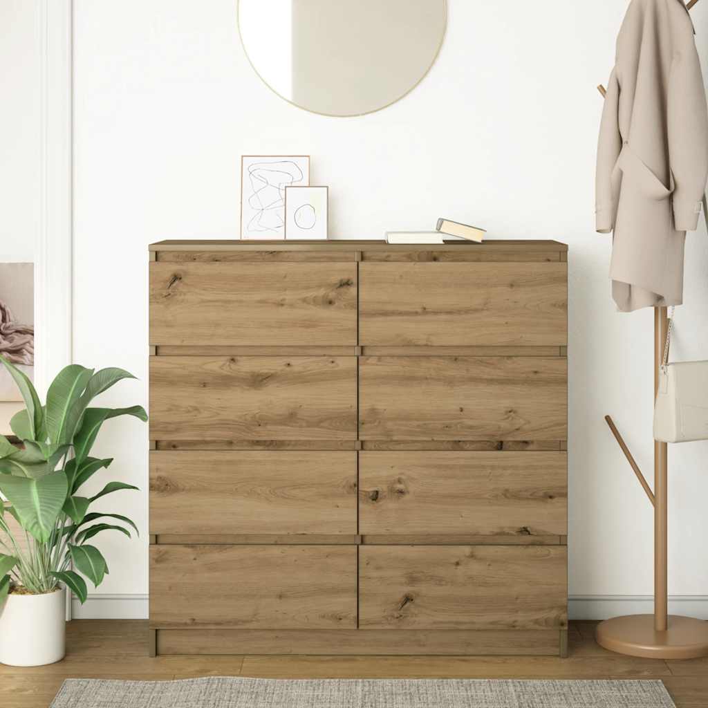 skænk 100x35x99 cm konstrueret træ kunsteg