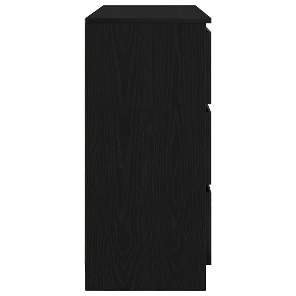 skænk 100x35x76 cm konstrueret træ sort egetræsfarve