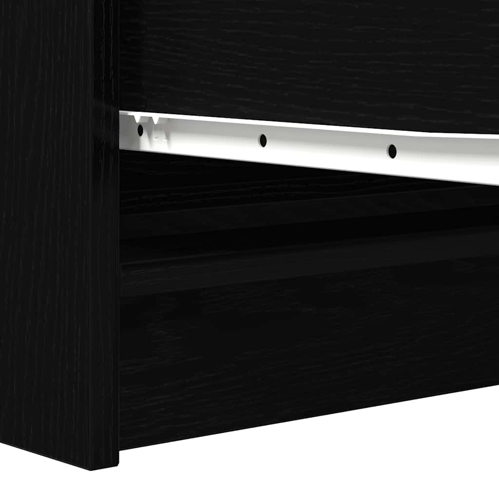 skænk 100x35x76 cm konstrueret træ sort egetræsfarve