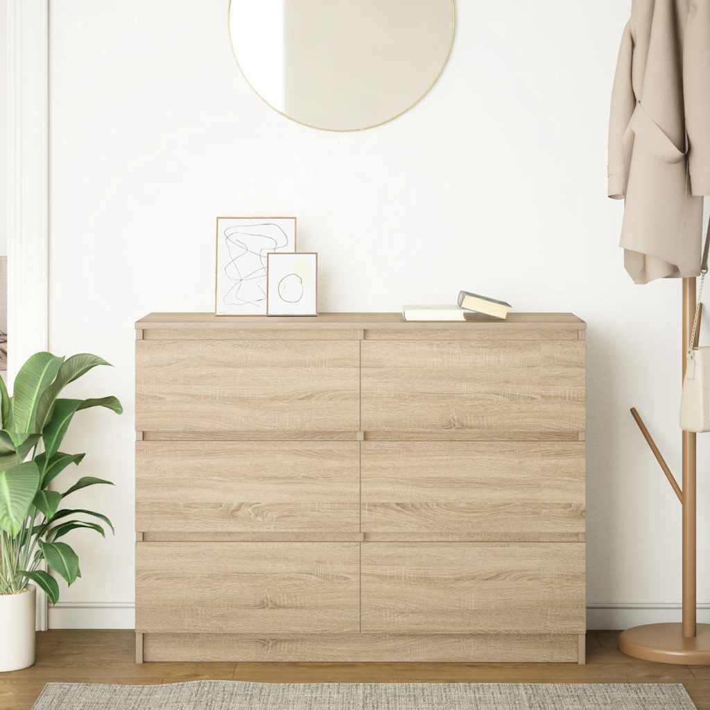 skænk 100x35x76 cm konstrueret træ sonoma-eg