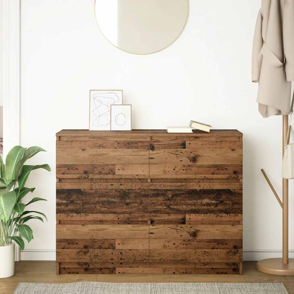 skænk 100x35x76 cm konstrueret træ antikt trælook