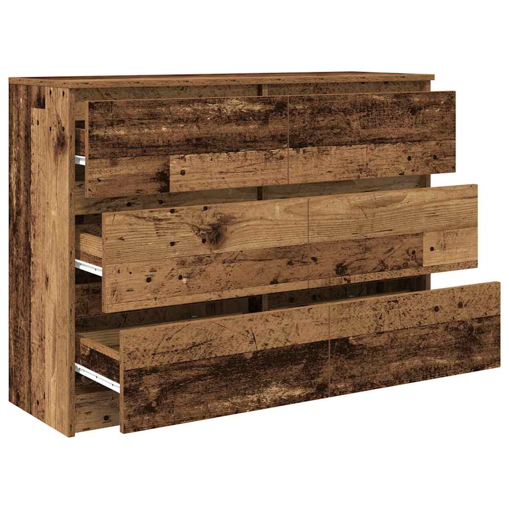 skænk 100x35x76 cm konstrueret træ antikt trælook